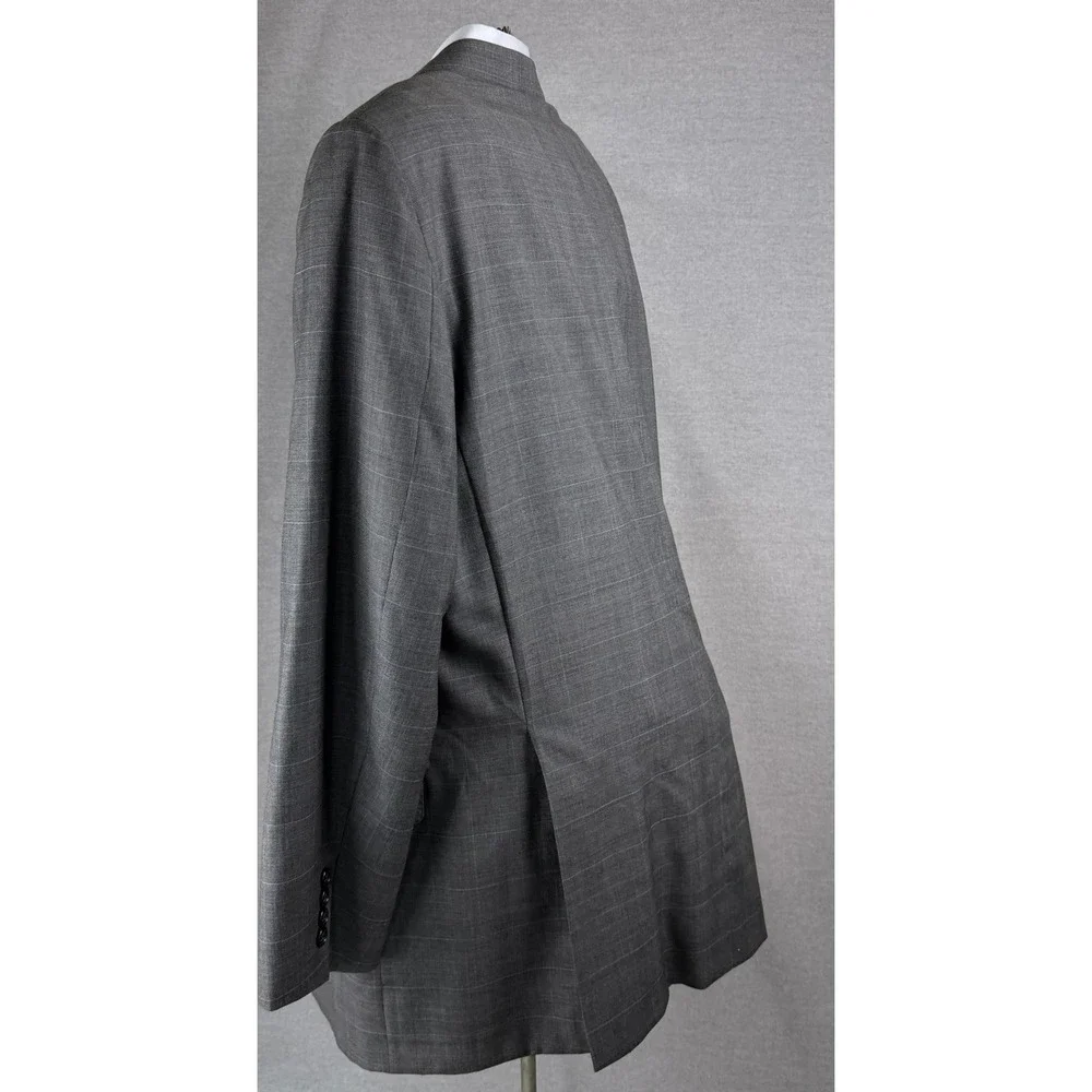 Hickey‎ Freeman Nordstrom Mens Grey Glen Plaid Worsted Wool Suit 44 Long Madison
